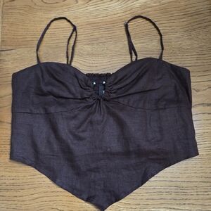 Reformation Dark Brown Camisole Top